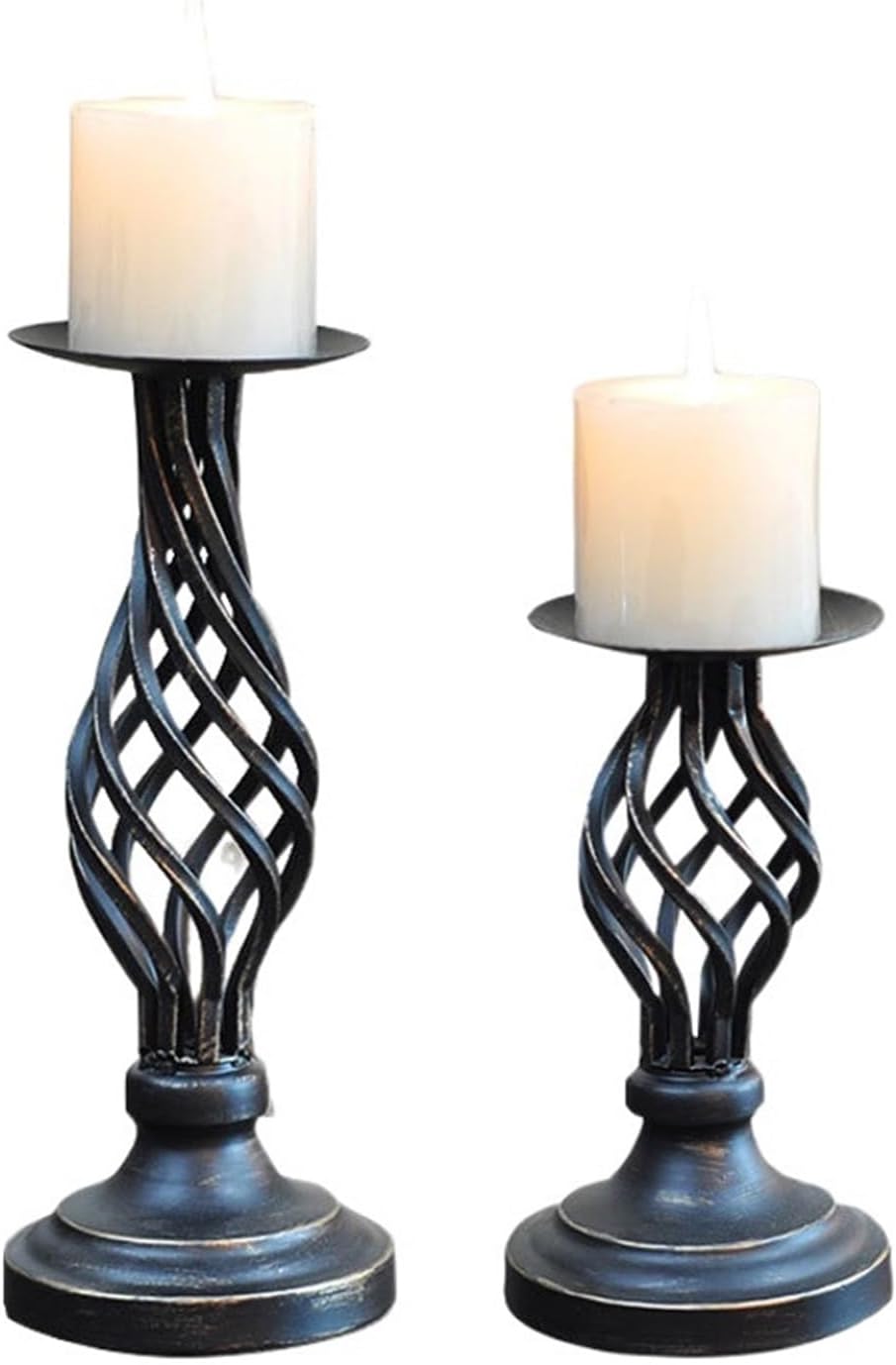 American Retro Candlestick Ornament, Hollowed-Out Black, Suitable for Valentine's Day, Wedding Candlelight Dinner, Decorative Candle Cup(15.3x11.5cm(upgradebackcover))