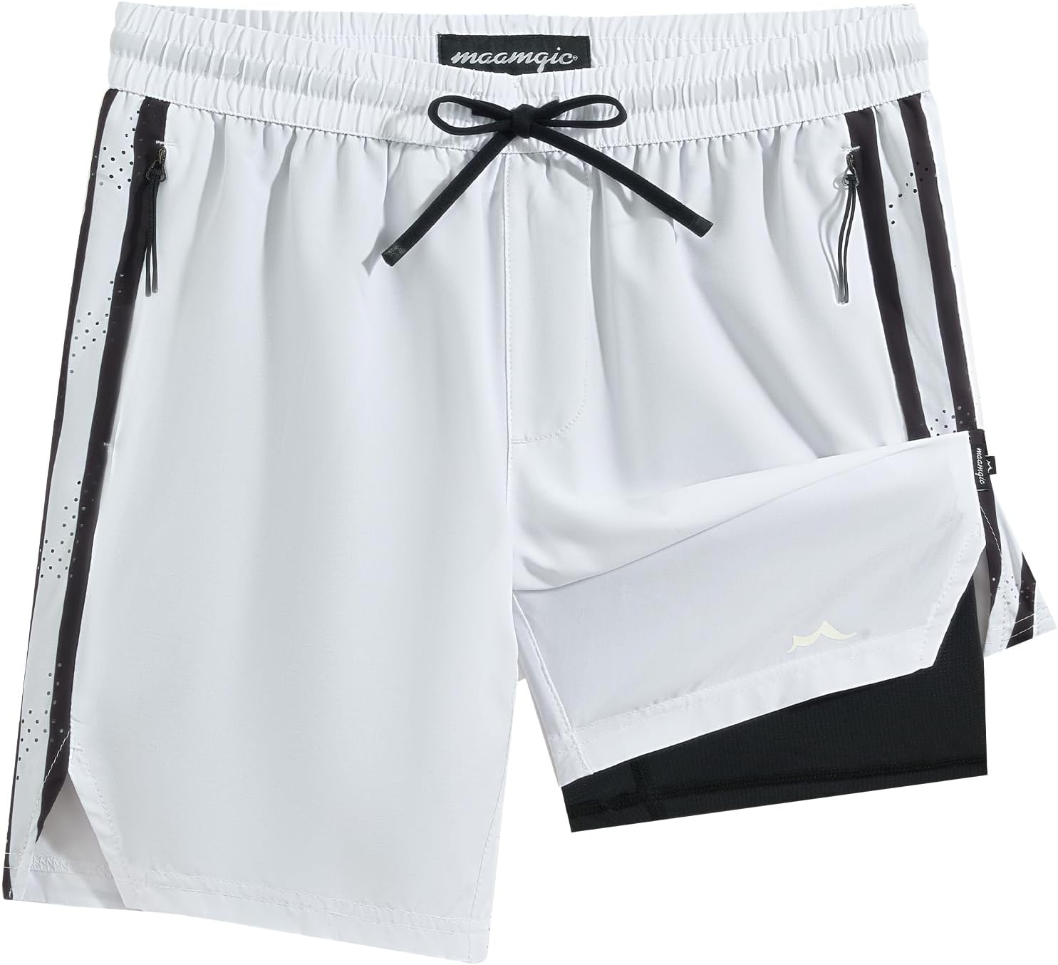 maamgic Boys Athletic Shorts with Liner Youth 2 in 1 Active Running Basketball Shorts