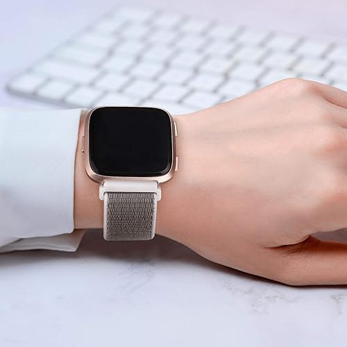 Miniatura 5 de Paquete de 3 correas de nailon compatibles con Fitbit Versa 2, Fitbit Versa, Versa Lite, Versa SE, correas de repuesto deportivas suaves y