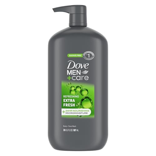 DOVE MEN + CARE Body and Face Wash Refreshing Extra Fresh Mens Body Wash with 24-Hour Nourishing Micromoisture Technology 30 oz