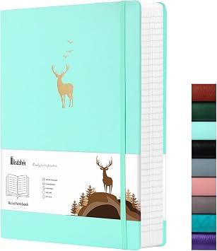 College Ruled Journal Notebook- 312 Pages A4 Softcover Large Journal, 100GSM Thick Paper, Leather Journal for Women Men Work School, 8.511-Mint