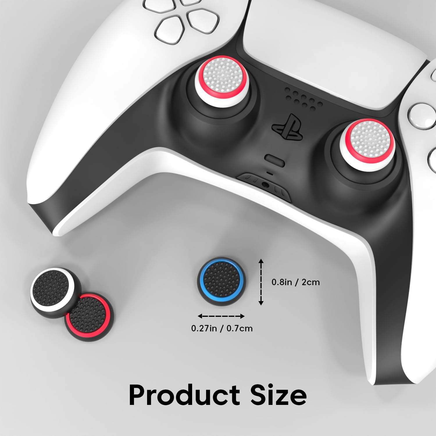 Sounce 8 Pair / 16 Pcs Controller Thumb Grips PS5/PS4/Xbox One/360/Switch, Anti-Slip Joystick Caps for PS5 Remote Controller & Gamepads, Soft Silicone Thumb Stick Covers for Enhanced Grip & Protection — Amazon image 5