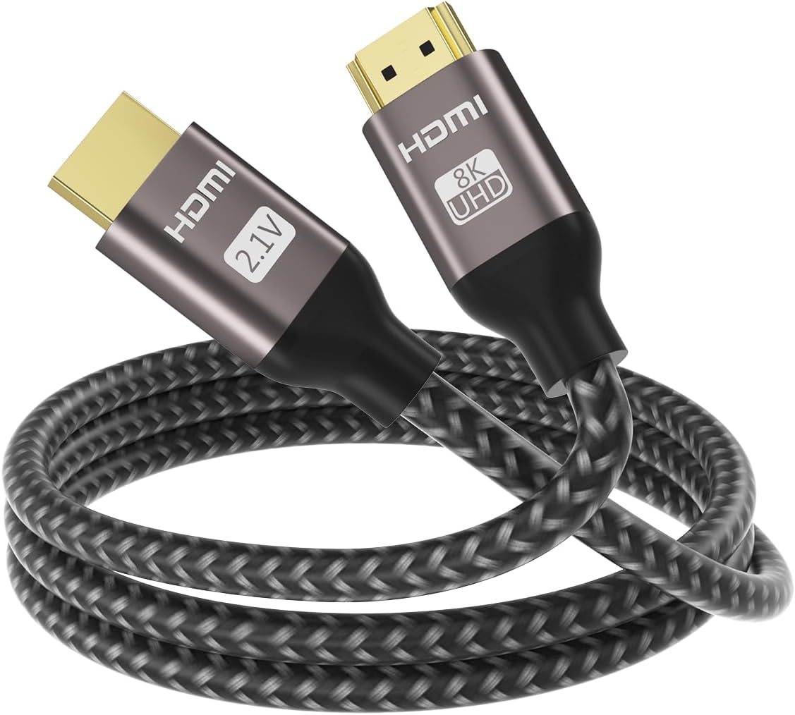 MT-VIKI 8K HDMI Cable 3ft, 48Gbps Certified High Speed HDMI Braided Cord 8K@60Hz 4K@120Hz, Compatible for Fire TV PS5 PS4