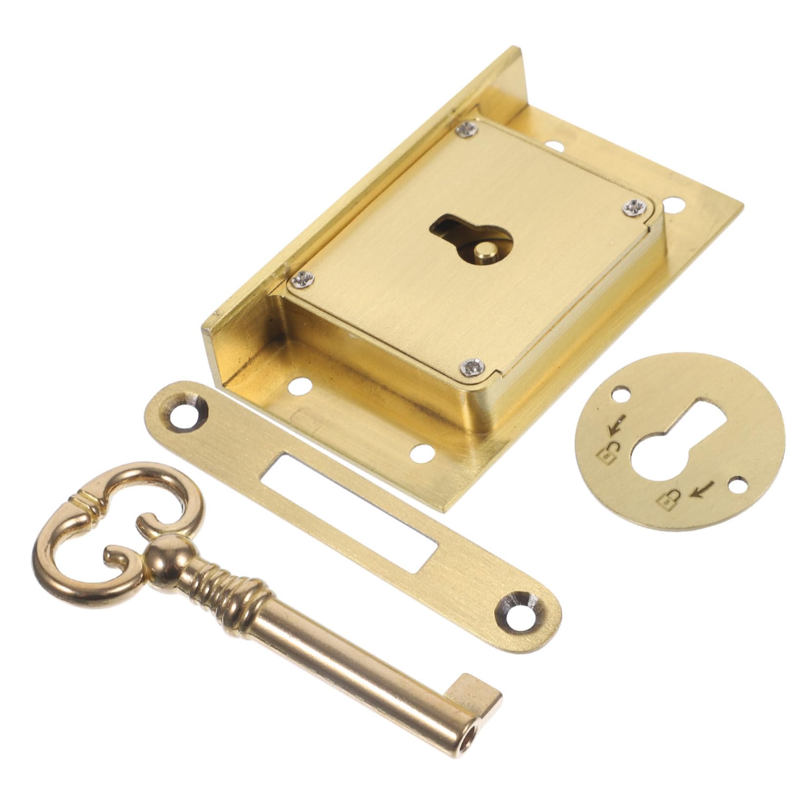 Serratura per Cassetto in Ottone Stile Vintage, Set 1 | Cassetti e Scatole in Legno, Finitura Oro, Chiusura Precisa e Sicura per Scrivania e Archivi