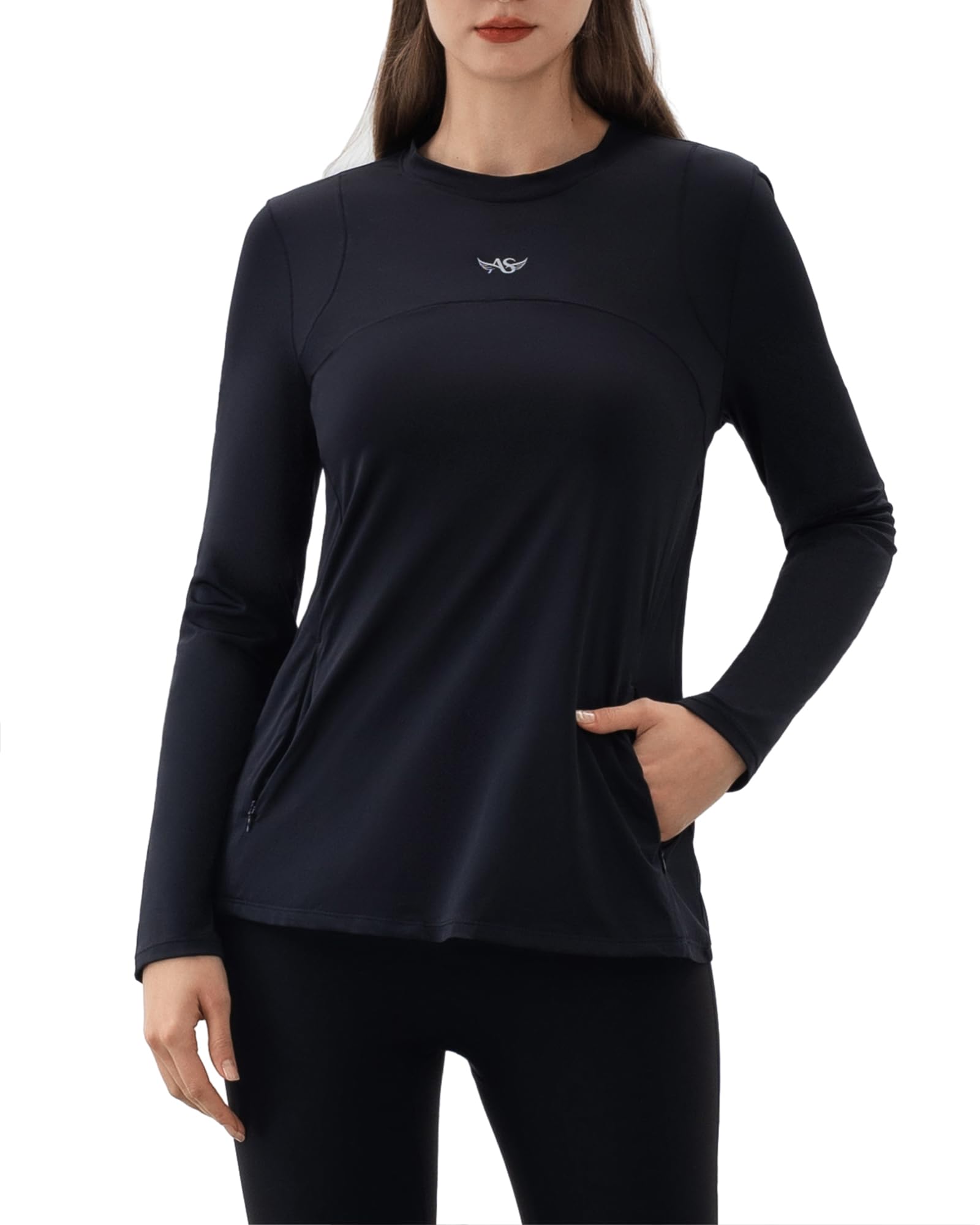 Angel season Rash Guard for Womem UV Protection Clothing Long Sleeve Sun Shirts with 2 Pockets Hiking Workout