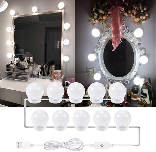 Hollywood Led Spiegelleuchte Make Up Vanity Licht Wandlampe Usb Kann Verdunkelt Werden Schminktisch Lampe Spiegel Nicht Im Lieferumfang Enthalten 6 Leuchten Lichter Amazon De Beleuchtung 