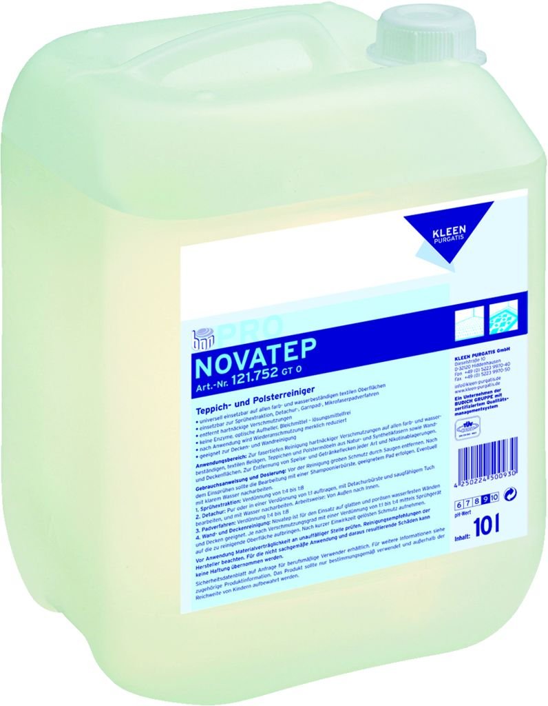 novatep – Alfombra – Limpiador para Textile blando, paredes y techos – 10 litros – 1 bidón