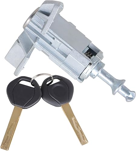 labwork Barril de cilindro de bloqueo de puerta delantera izquierda del conductor 2 llaves reemplazo para BMW X5 2000-2006 51217035421