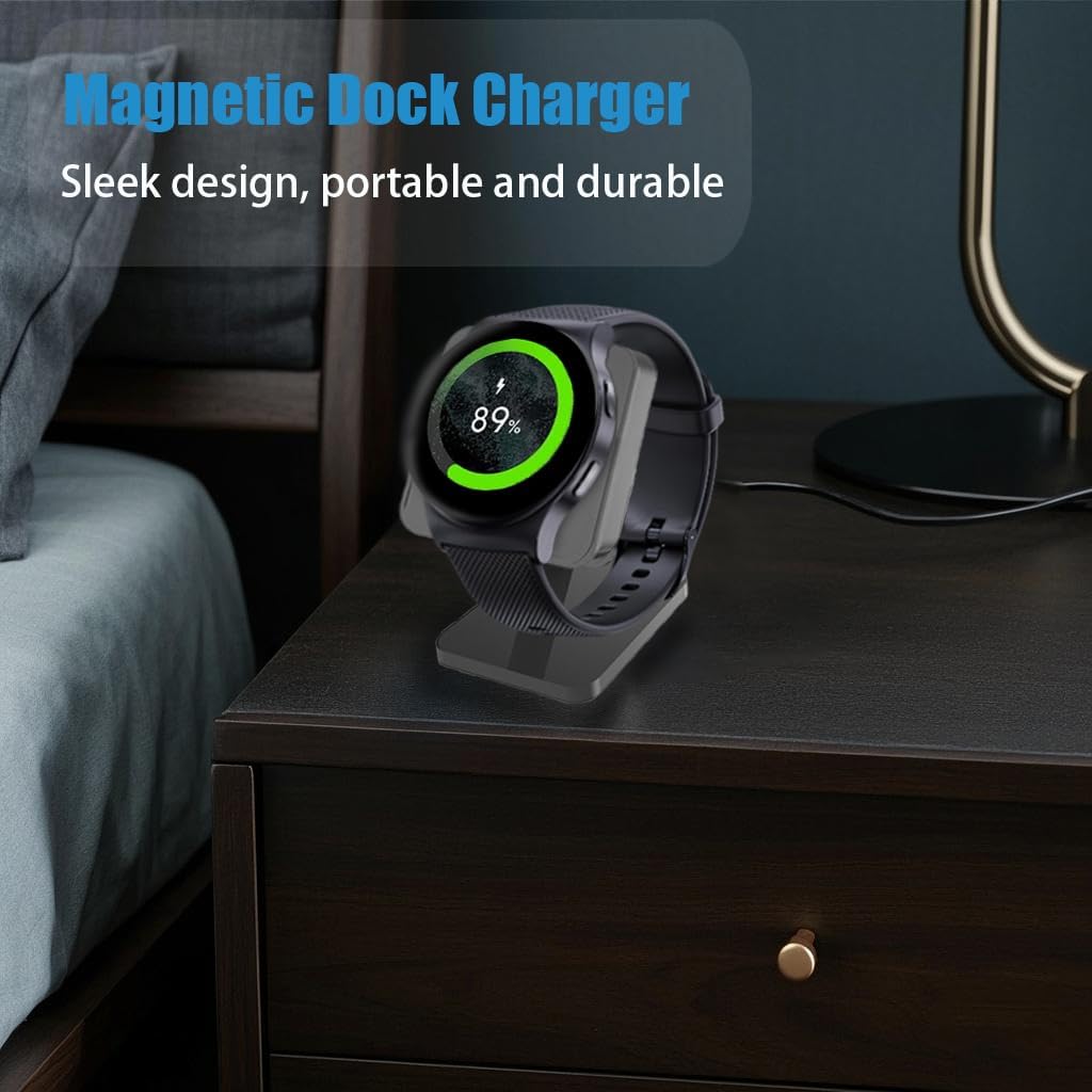 Compatible with TOZO S5 Smart Watch Charger Dock, Lamshaw Charging Stand Desk Holder Charging Dock Station Compatible with TOZO S5, S4, S3 Smart Watch (Black)