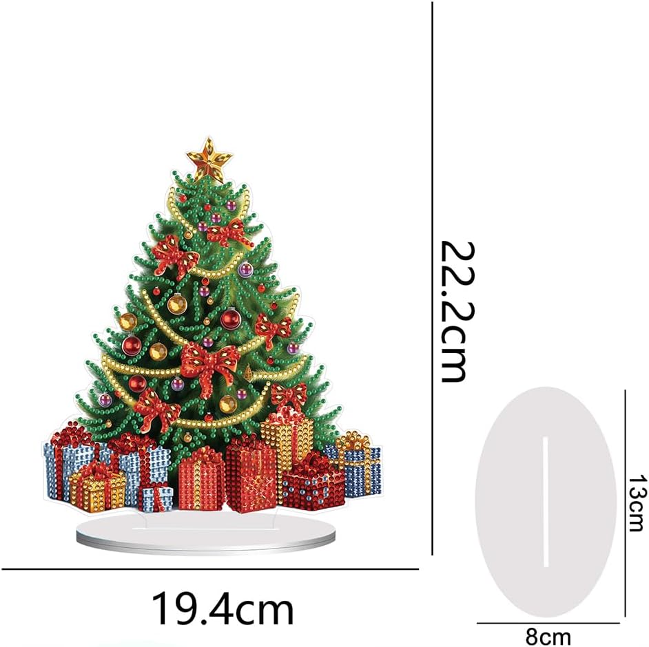 Orgone Diamond Painting Christmas Tree Desktop Ornaments Kits for Adults-Diamond Art Acrylic Paint by Numbers,Desktop Christmas Decorations,Christmas Tree DIY Kits for Home Decor Office Decor (#14)