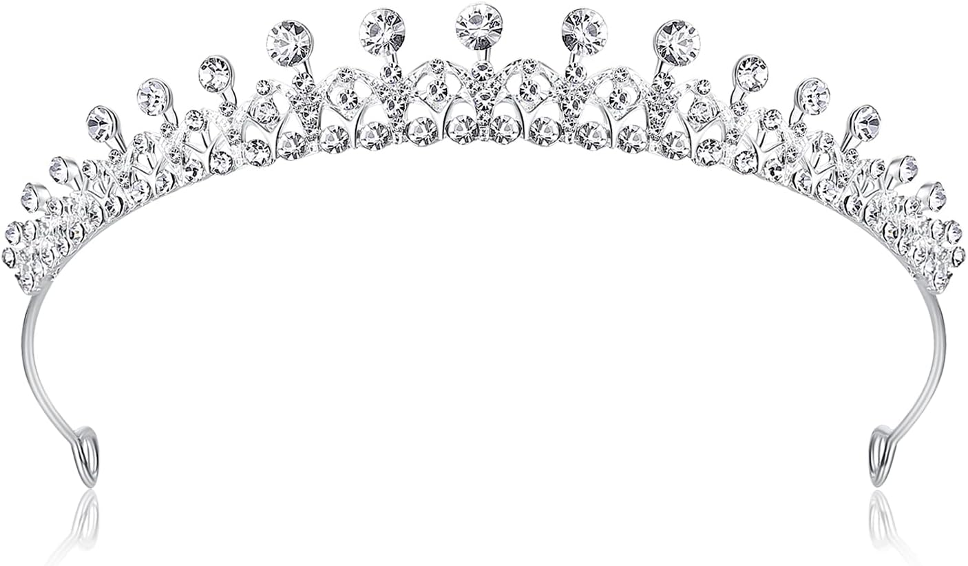 Lovelyshop Ribbon Shape Crystal Princess Bridal Alloy Tiara for party wedding Quinceanera