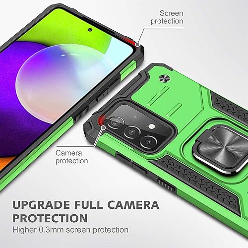 Miniatura 3 de HNHYGETE Funda para Samsung A52, Galaxy A52 5G, con protector de pantalla HD, a prueba de golpes, resistente a los golpes, con anillo de rotación