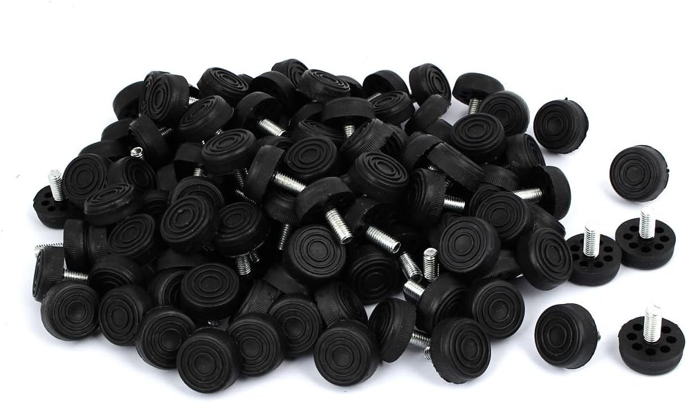 M8x20mm Furniture Table 8 Holes Base Adjustable Leg Leveling Foot Black 200pcs (78b871ee58beebe79cf3a0b993c5c543)