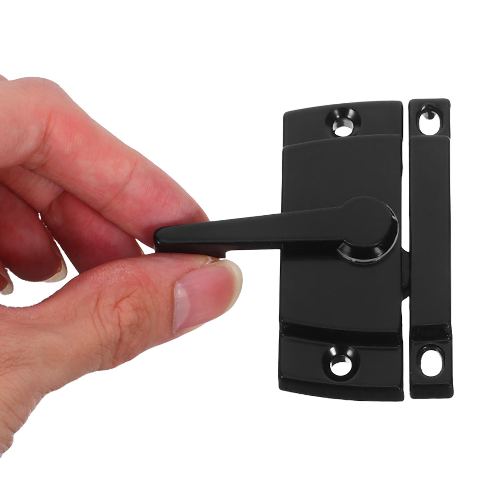 Cerradura para Ventana Corredera Media Luna Negra 6 Juegos Montaje de Tornillo Pestillo Deslizante para Puertas y Ventanas Abatibles Cierre Seguro y Resistente para Hogar