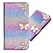 Produktbild Stand Funktion für Samsung J6 2018,Ledertasche Bling Glitter Glitzer Diamond Love Hearts Musterg Slim Retro Modisch Karteneinschub Magnetverschluss Flip Wallet Hülle Schutzhülle