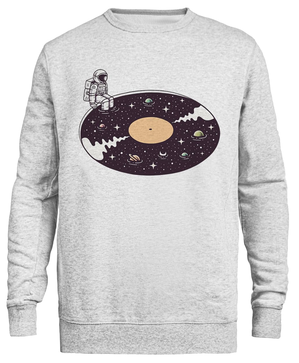 Kosmiczny Dźwięk Unisex Szary Sweter Ekologiczny Unisex Grey Sweatshirt Eco-Friendly Crewneck
