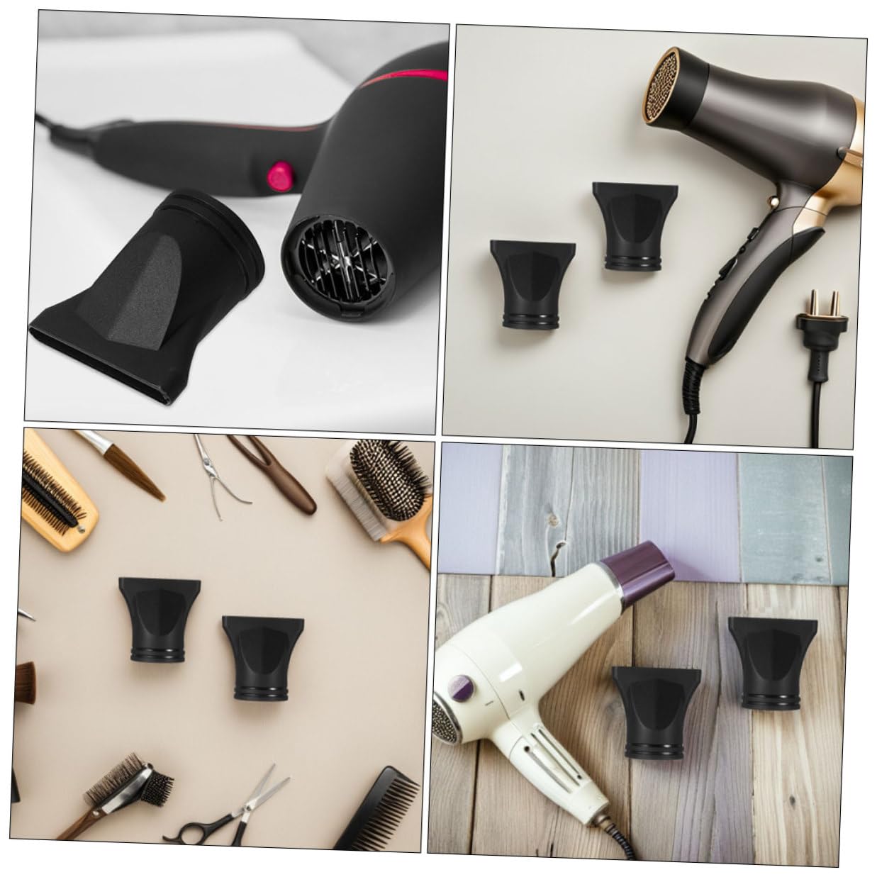 Healifty 15pcs Hair Dryer Concentrator Nozzle Flat Narrow Styling Attachments for Salon and Home Use Blow Dryer Replacement Accessories
