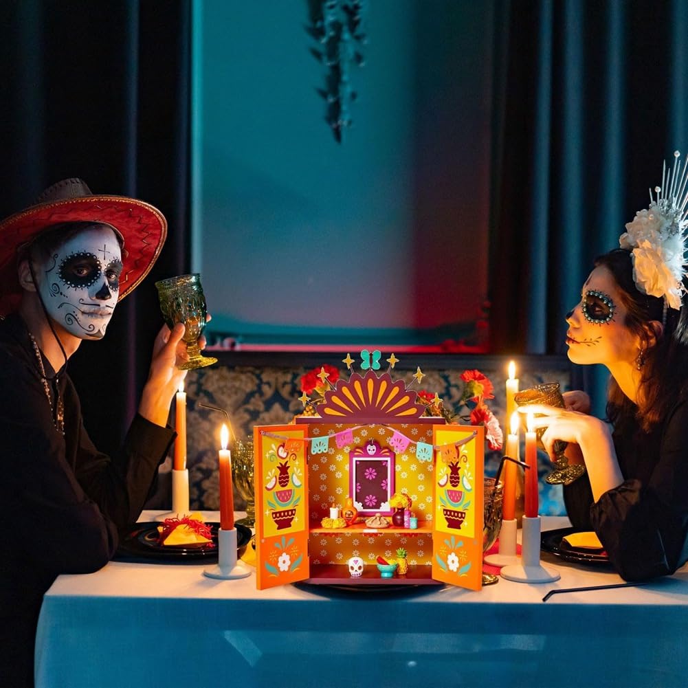 Altar del Día de los Muertos, decoración del hogar, decoración del día de los muertos, marco de fotos de memoria, caja de sombra