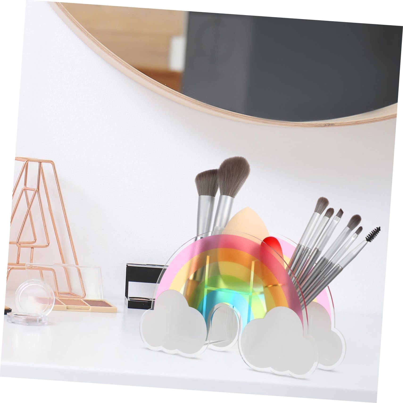 SHINEOFI Portalápices Arcoíris de Acrílico, Soporte Creativo de Escritorio