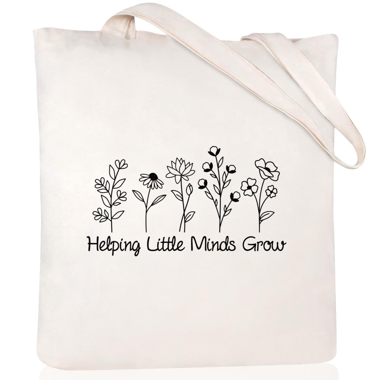 Teacher Appreciation Gifts Canvas Tote Bags Aesthetic for Women Cloth Cotton Bags Travel Bag Reusable Grocery Shopping Bag