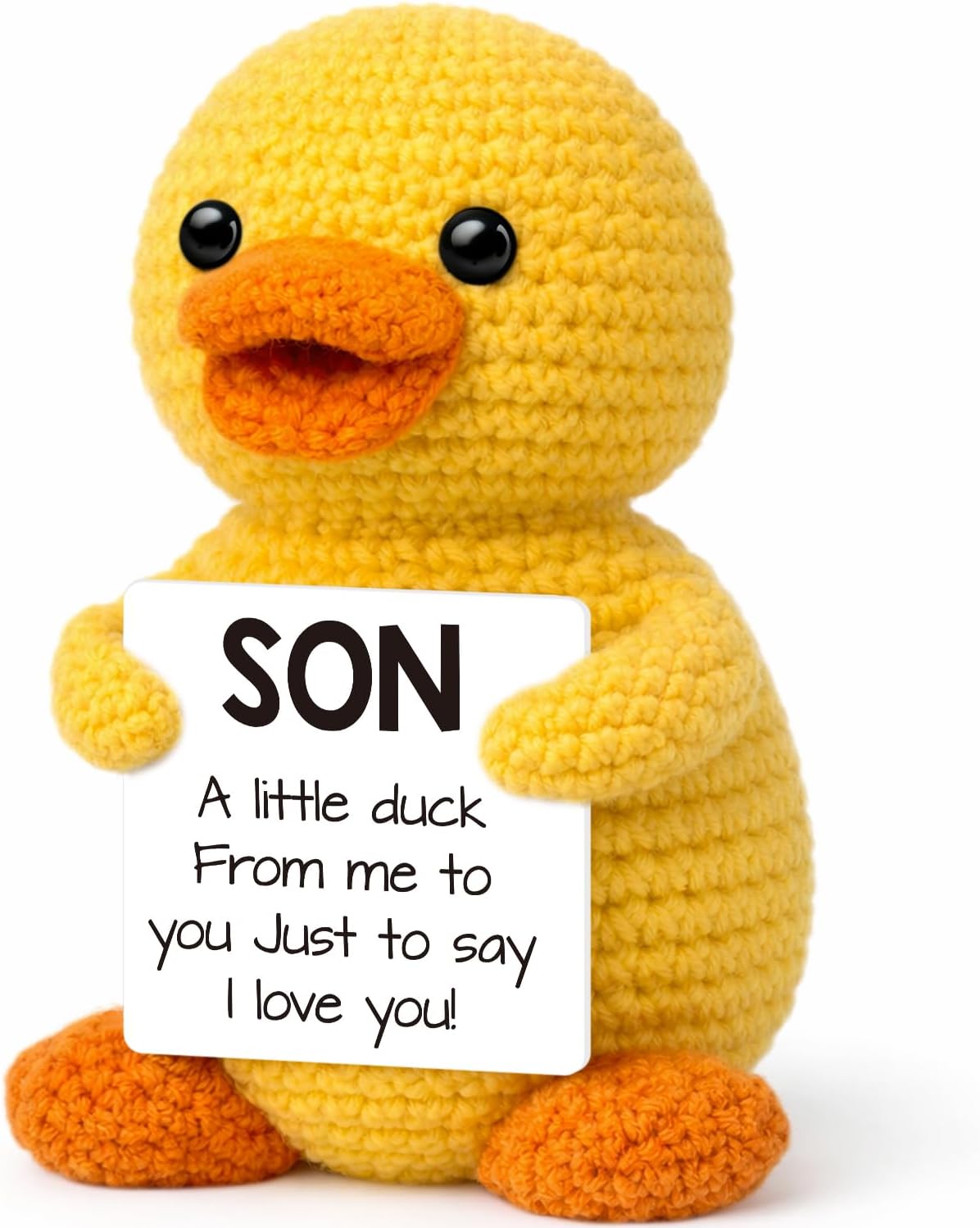 Year Old Boy Birthday Son Graduation Gift for Him,Son Gifts from Mom Dad,Handmade Crochet Duck Gifts for Teen Boys Adults Son in Law Bonus Step, for Adult Son