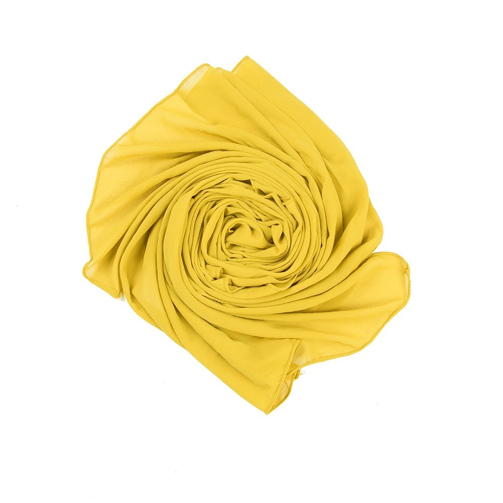 World of Shawls Elegant Chiffon Scarf Wrap Wedding Bridal Party Occasion Prom - 28 Colours (Sunshine Yellow)