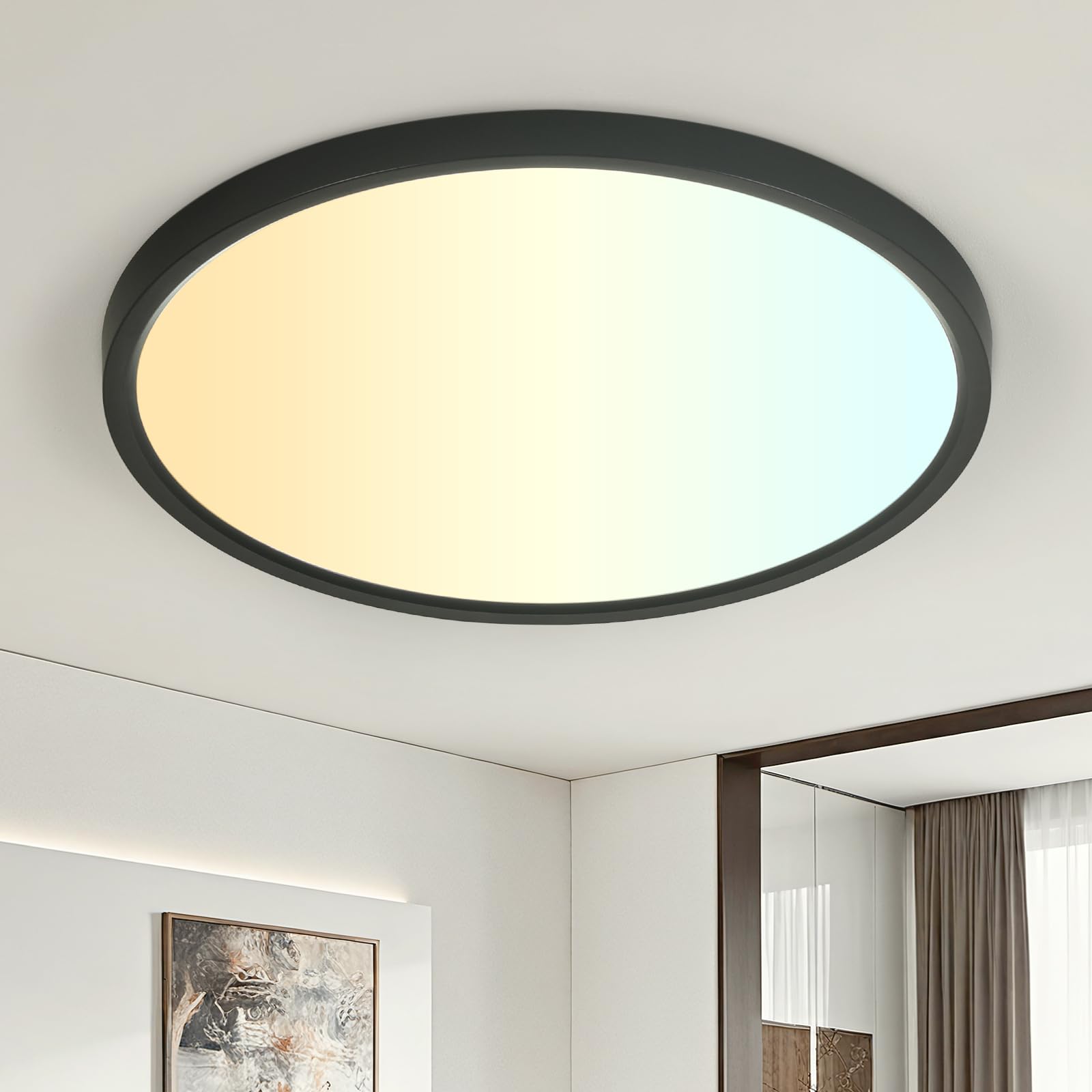 EASY EAGLE Plafon LED Techo, 50CM Superficie Panel Led 4000K, 52W Lámpara de Techo Moderna, Luz LED Techo Para Oficina Dormitorio Salon Cocina Comedor Balcón Baño, Redondo — view 34