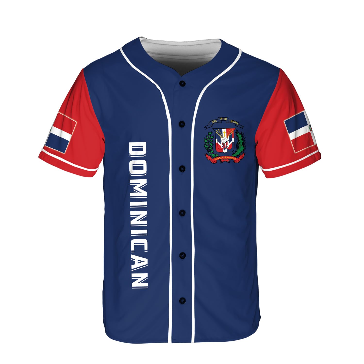 Podagree Personalized Dominican Republic Baseball Jersey Shirt,Team Name Republic Dominicana Baseball Jersey for Men,Women (DN10)