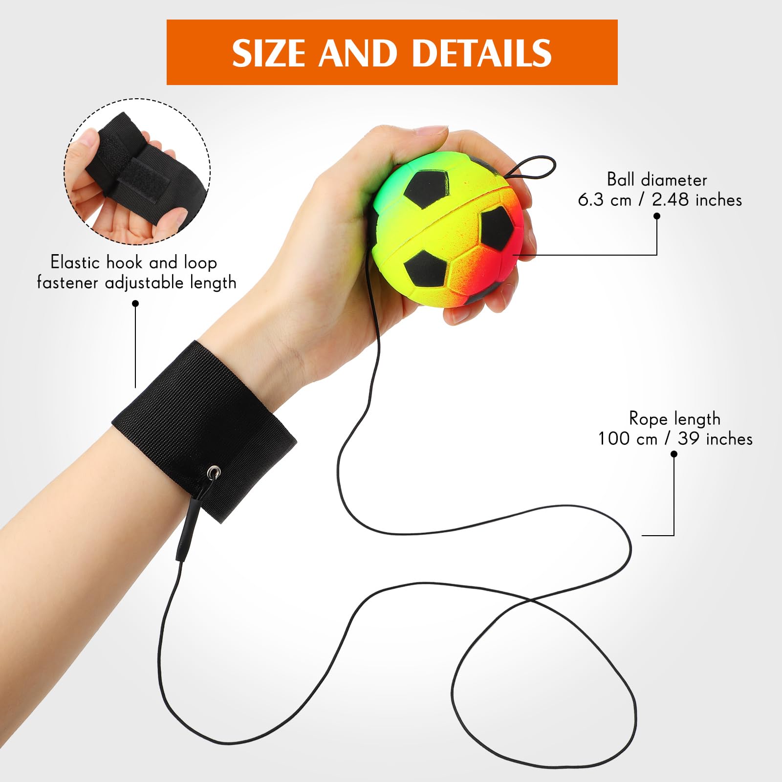 Wrist Rebound Ball For Hand Exercise And Stress Relief DBAILY 8-Piece ...