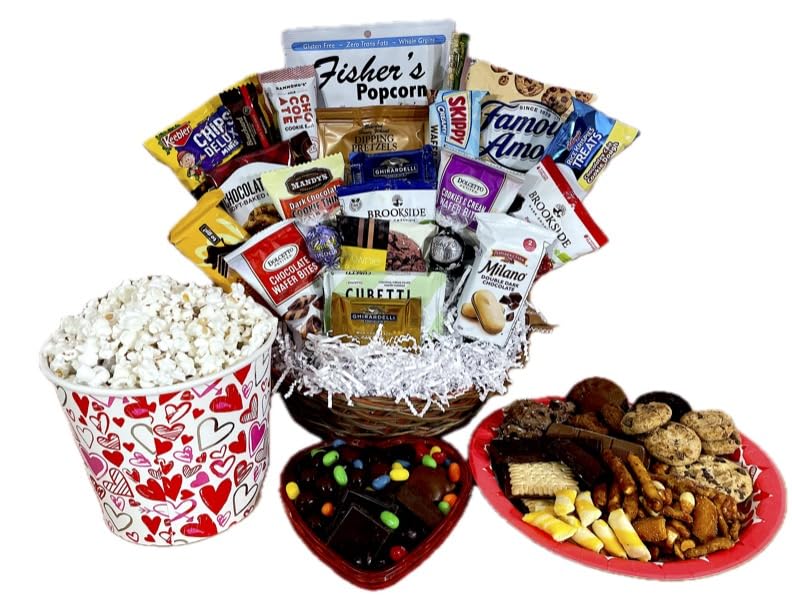 Valentine Day Chocolate Cookie Candy & Snack Gift Basket Hand-Crafted by MisterGiftBasket.com (22 Piece: $64.99)