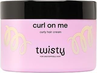 Twisty Curl On Me Styling Cream for Natural Curls 250 ml - Curl Cream with Shea Butter, Rose Oil, Linseed and Oat Extract - Moisturizing, Anti-Frizz, Defined Curls