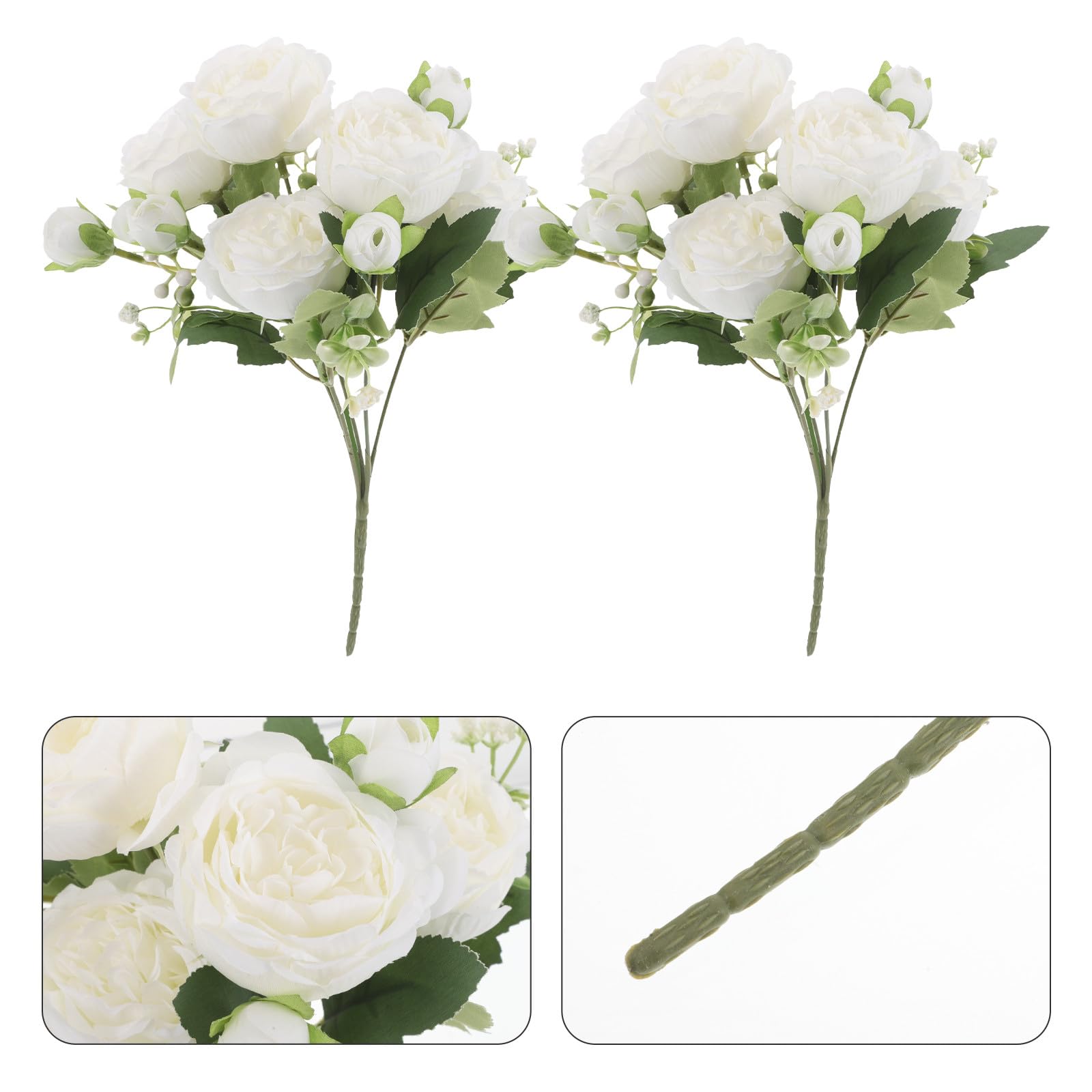 Alipis 10 Stück Künstliche Pfingstrosen aus Seide Weiß Vielseitige Deko für Hochzeitstisch und Fotoshooting Realistische Blumensträuße für Zuhause und Büro