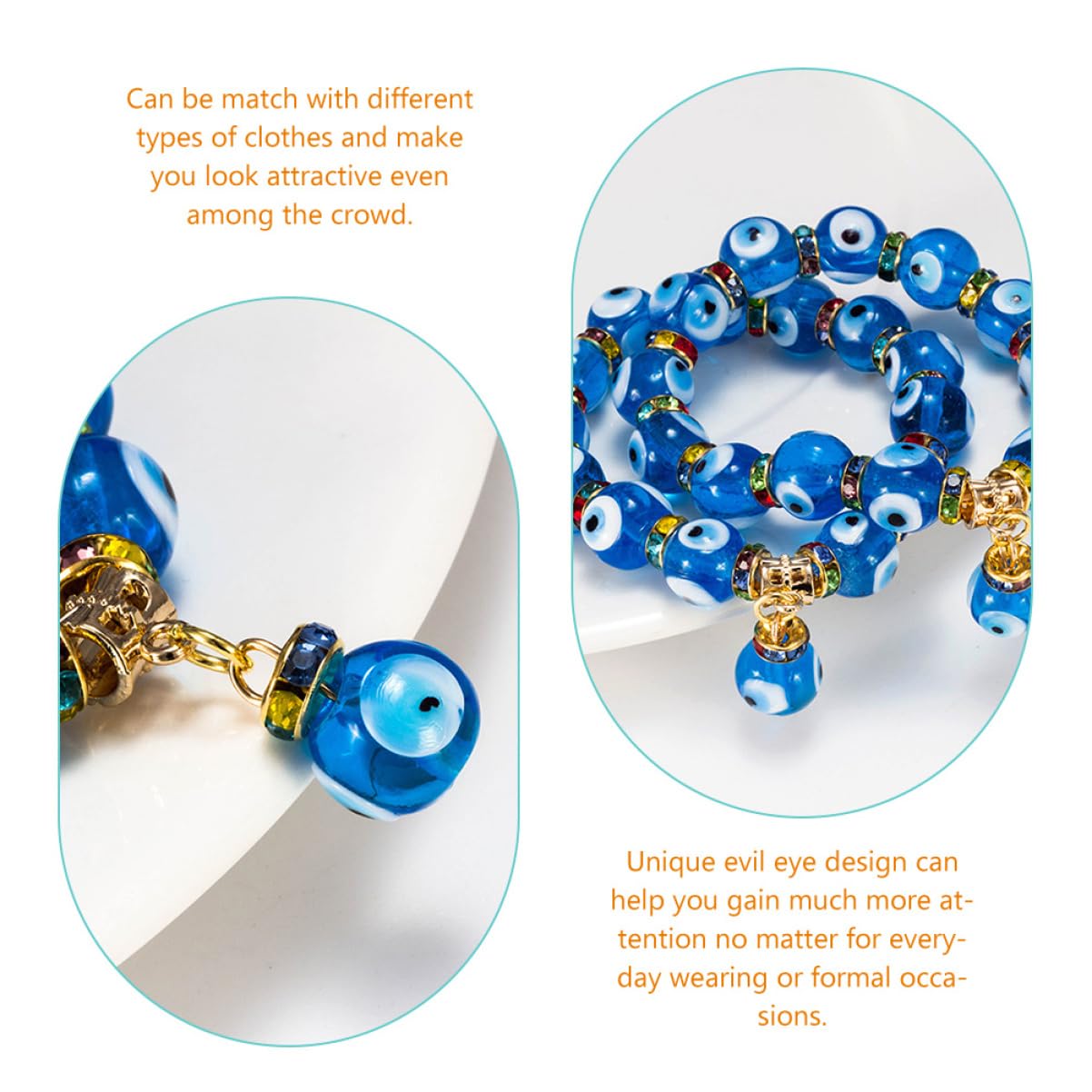 VALICLUD 4piezas De Ojo Maligno Para Mujer Pulsera De Joyería Turca Amuleto De Protección Para Especiales