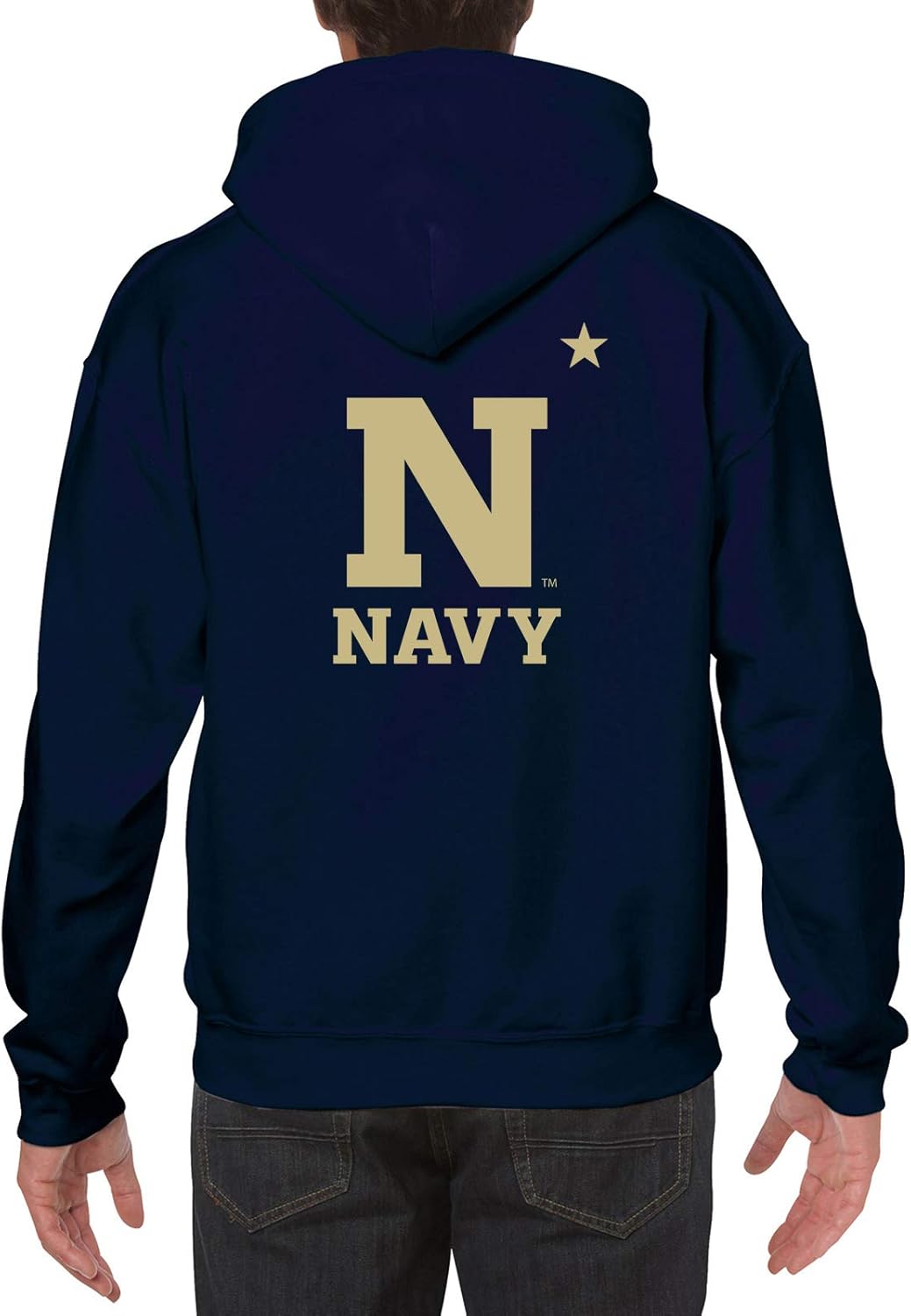 UGP Campus Apparel NCAA Front and Back Print, Team Color Hoodie, College, University XX-Large Us Naval Academy Midshipmen Navy
