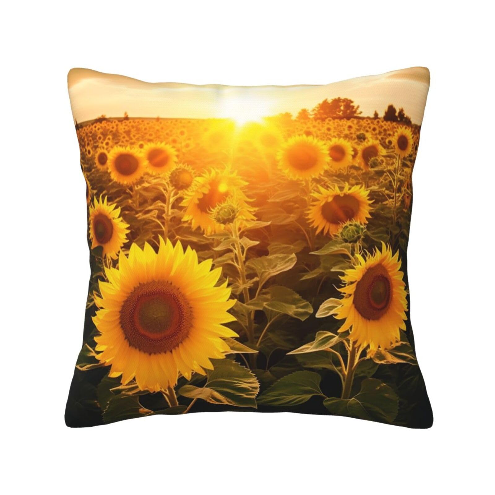FodPand Sunshine Sunflower Field Throw Pillow Covers 12"X12" Super Soft Cozy Pillows Case Morden Decorative Cushion Cover for Sofa Couch Bed Home Decor