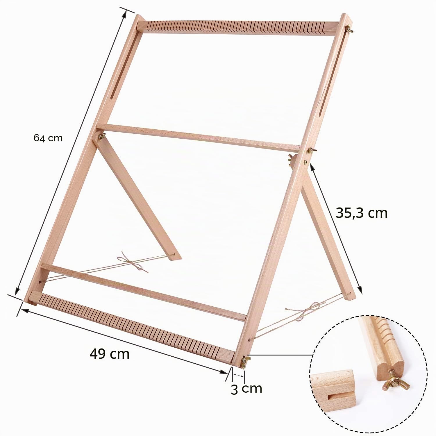 WILLOWDALE Kit de métier à tisser avec support, 64 x 49 cm (H x l) pour adultes, cadre extra large, développe la créativité pour les débutants