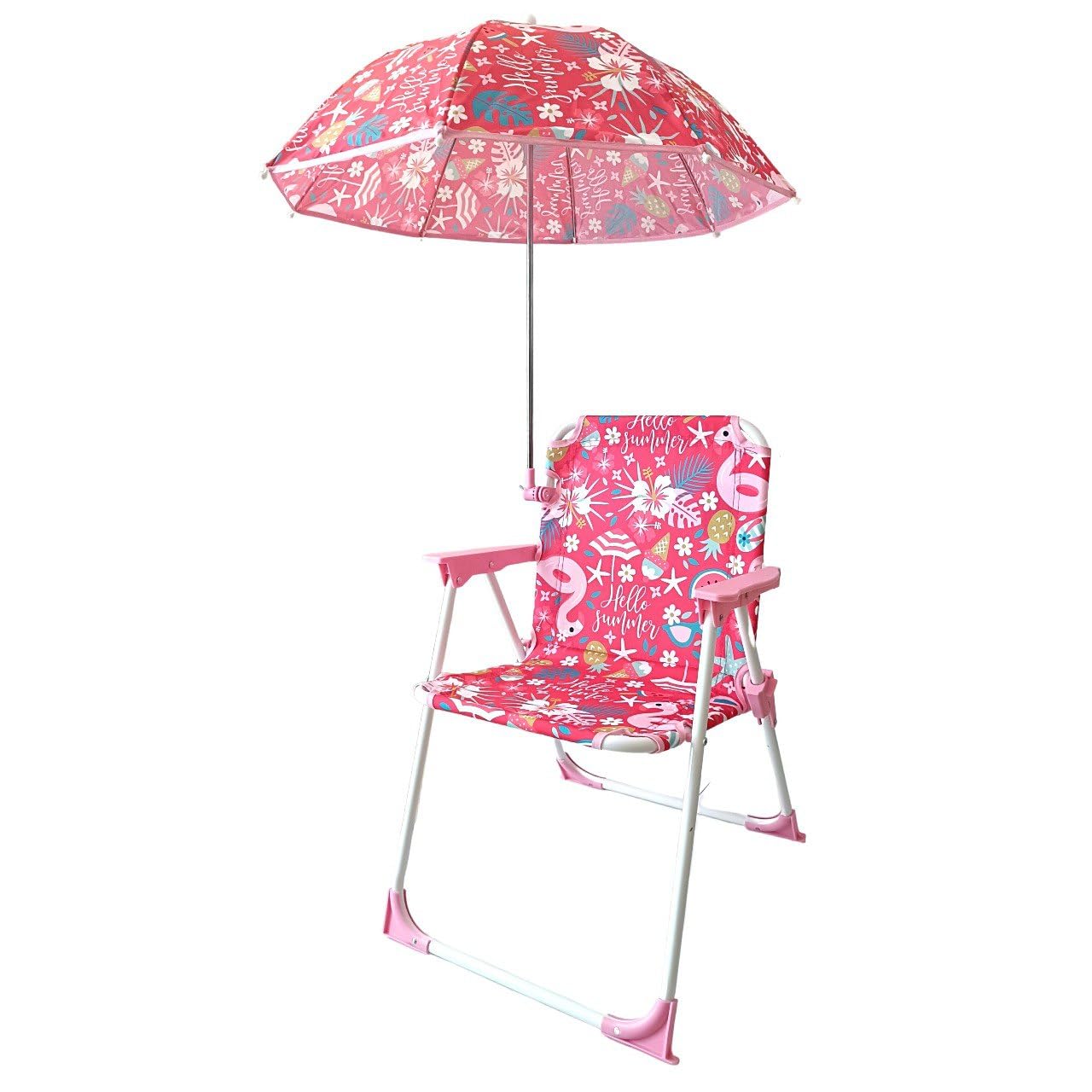 Shop SoftAir Silla de playa con paraguas plegable para niño o niña, protección solar, rayos UV, resistente (rosa)