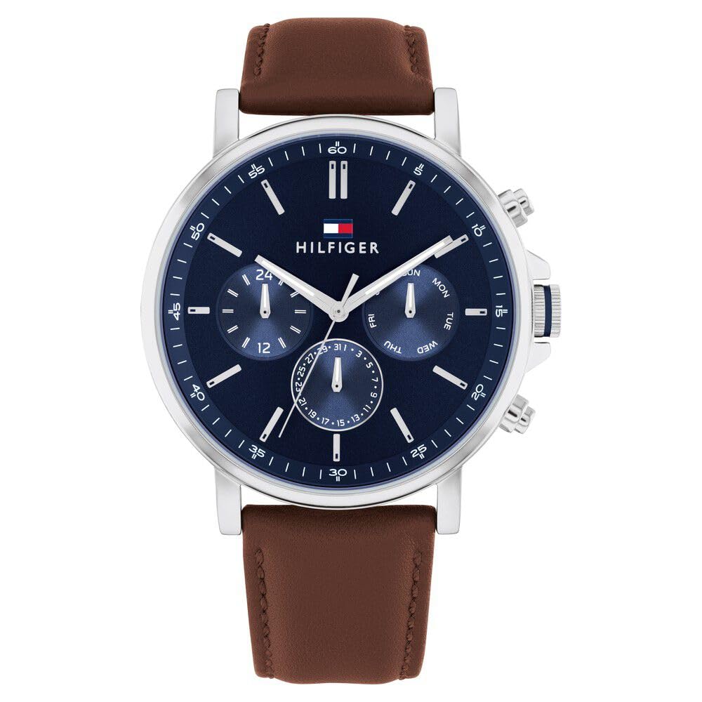 Tommy Hilfiger Quartz Multifunction Blue Leather Strap for Men-TH1710585 (B0CW9JQR7X) Amazon Price History, Amazon Price Tracker