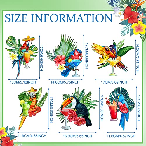 Set de 6 imanes decorativos de loro tropical para puerta miniatura 3