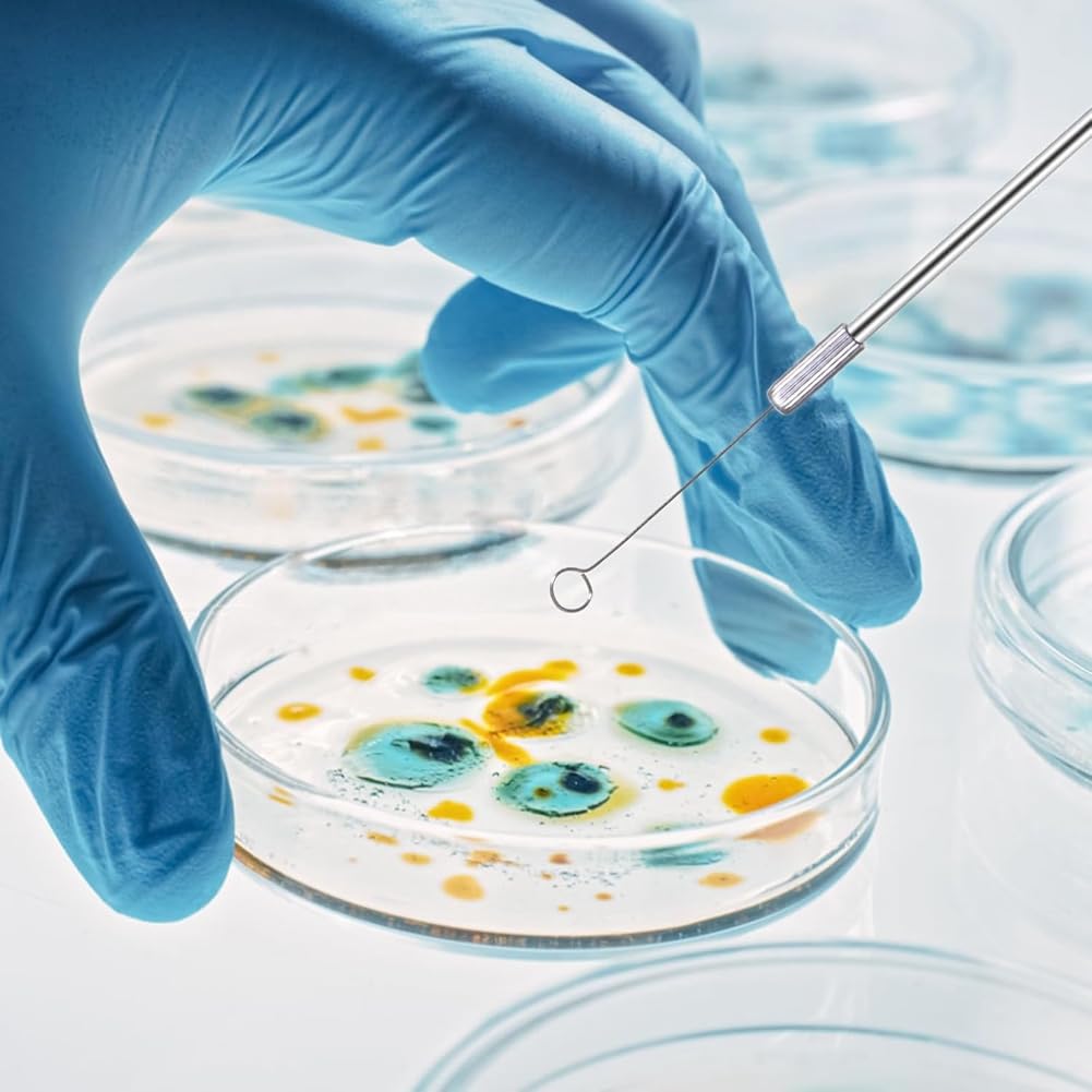 Asa de Inoculación de Metal, Varilla de Muestreo de Micología con 2 Piezas de y 90 Piezas de Anillo de Inoculación Reutilizable de Níquel