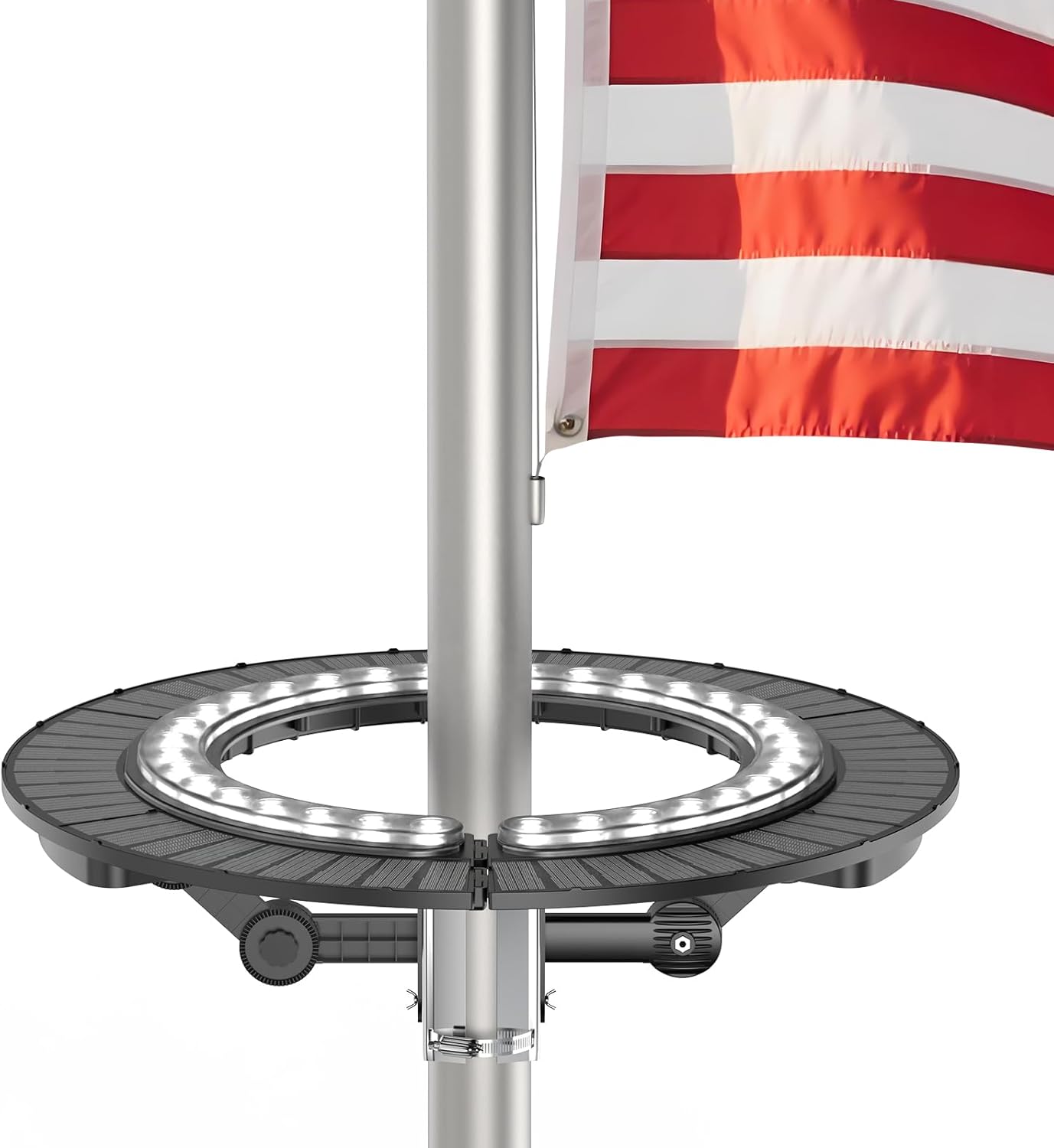 Flag Pole Light Solar Powered, 4640 Lumen Solar Flagpole Light, Dusk to Dawn 100% Flag Coverage, Wireless Waterproof Outdoor Lights for 2-6'' Dia 15-40 ft Flag pole