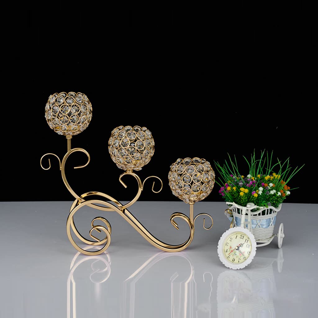 Portavelas de cristal, decoración de 3 brazos, candelabros de mesa, candelabros, centros de mesa, centro de mesa