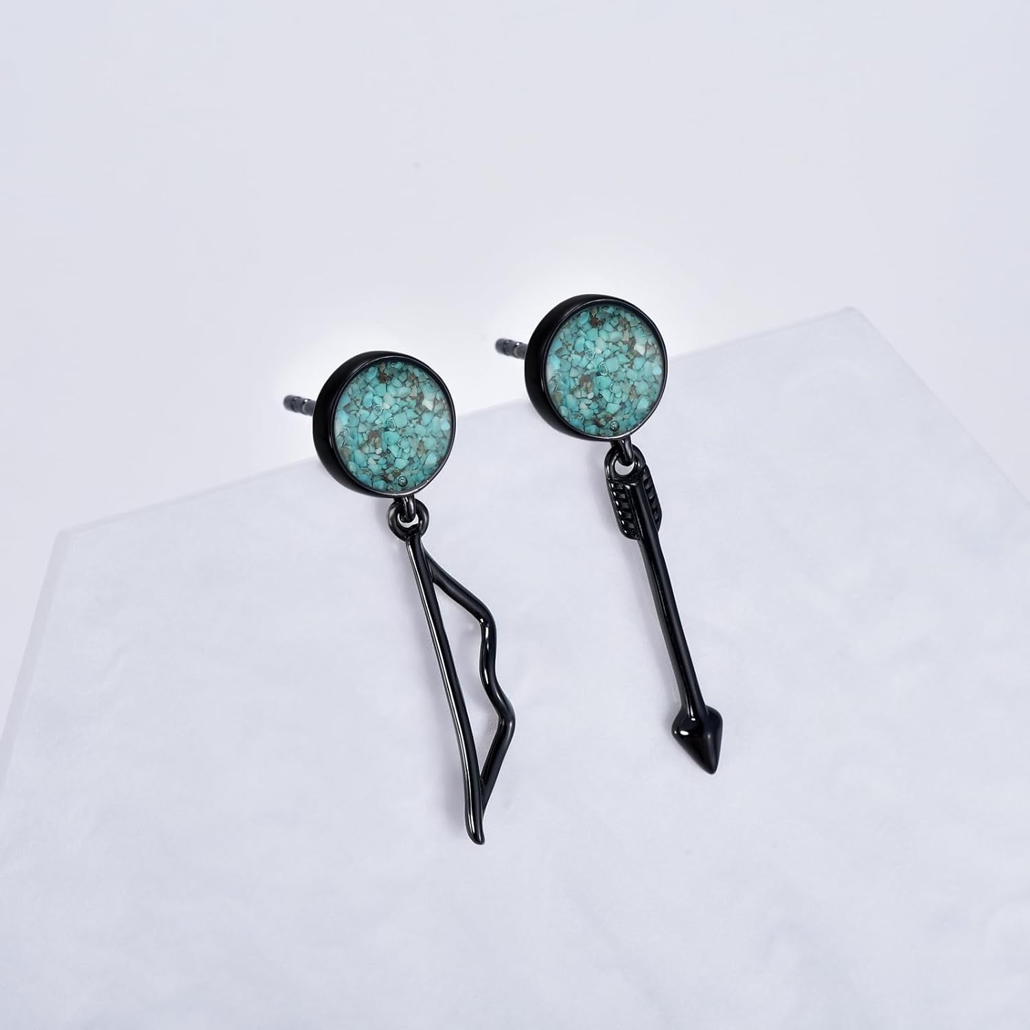 Black Dangle Drop Earrings 925 Sterling Silver Turquoise Earrings Jewelry Gifts for Women Men