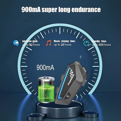 Miniatura 8 de Kit de intercomunicador Bluetooth para casco de motocicleta, casco de motocicleta con cancelación de ruido DSPCVC, intercomunicador de casco de 8