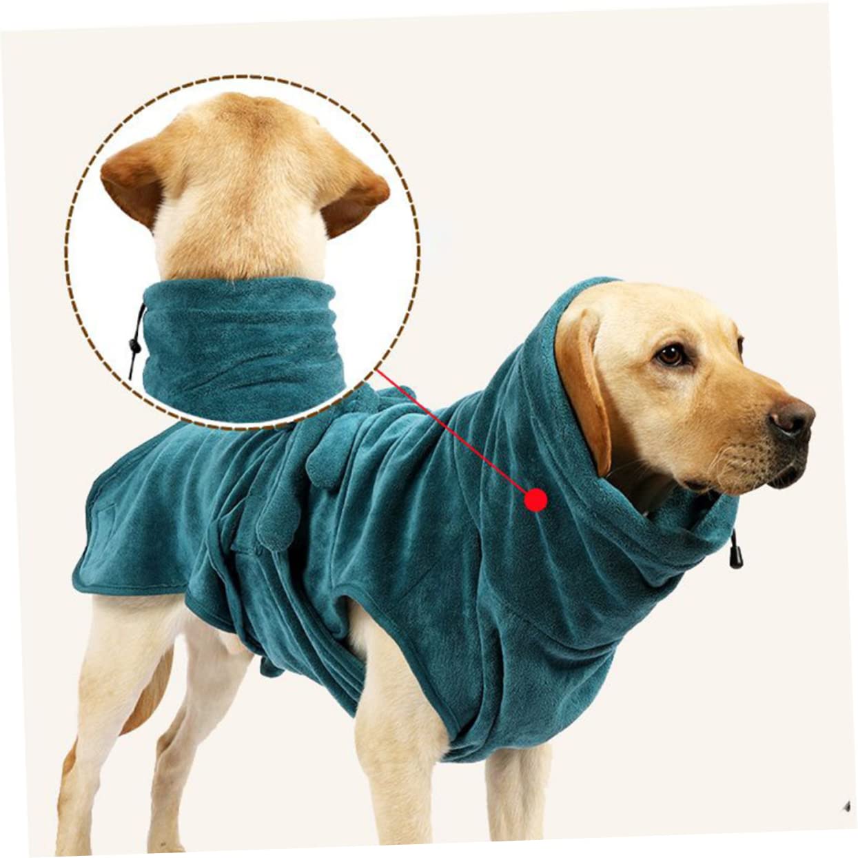 ORFOFE Hundebademantel Schnelltrocknend mit Taillengürtel, Grün, Nylon | Welpen und Hunde, 2-4kg bis 10-15kg, Weich und Warm, für Winter dem Baden