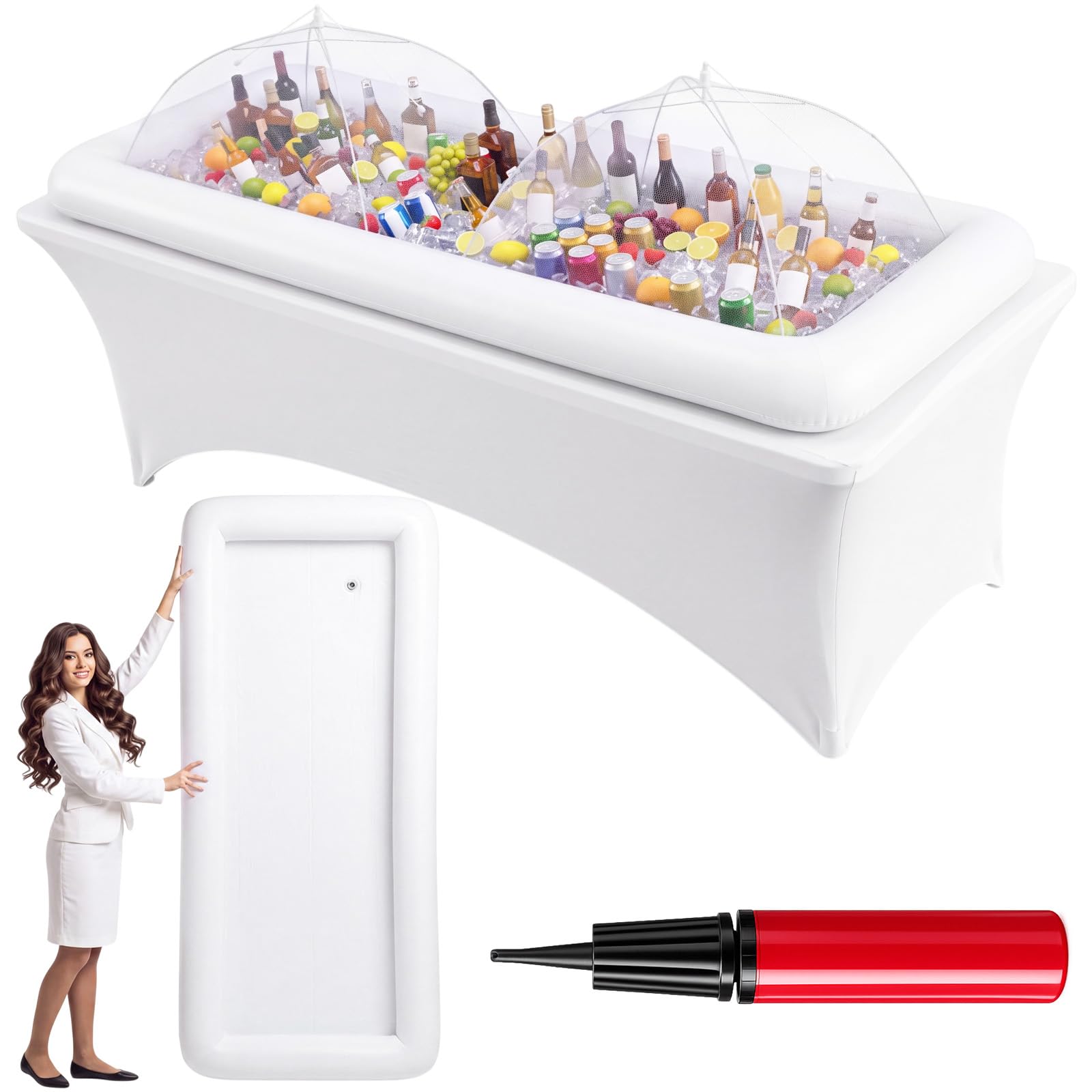 Photo 1 of Leitee 4 Pcs Large Inflatable Serving Bar Kit 100 x 36 x 6'', White