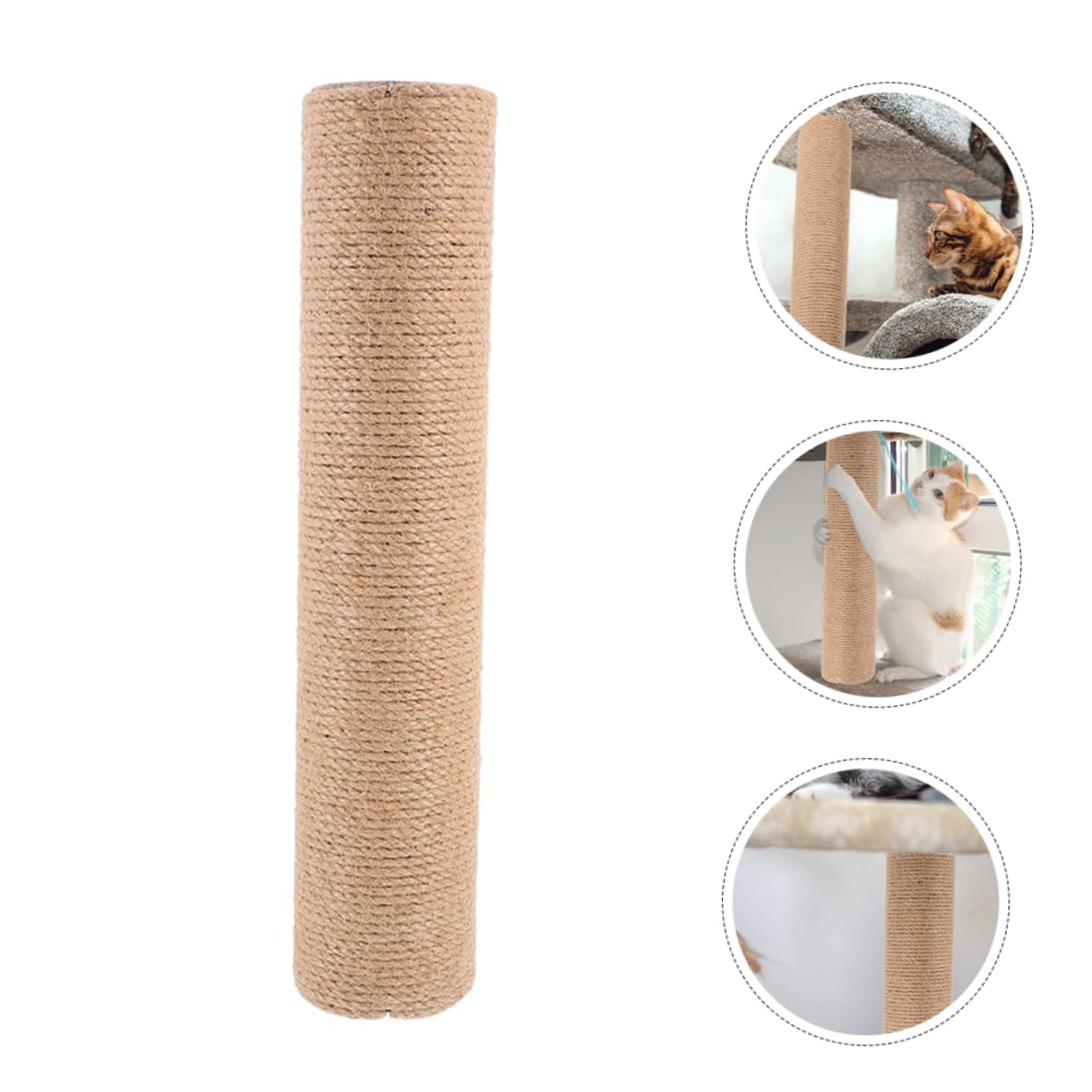 Tiragraffi in Sisal 2 Pezzi, Accessori di Ricambio per Albero Tiragraffi Alto per Gatti, Pali Verticali 40 Cm per Graffiatoio Fai da Te in Spazi Piccoli, per Esercizio Gatti