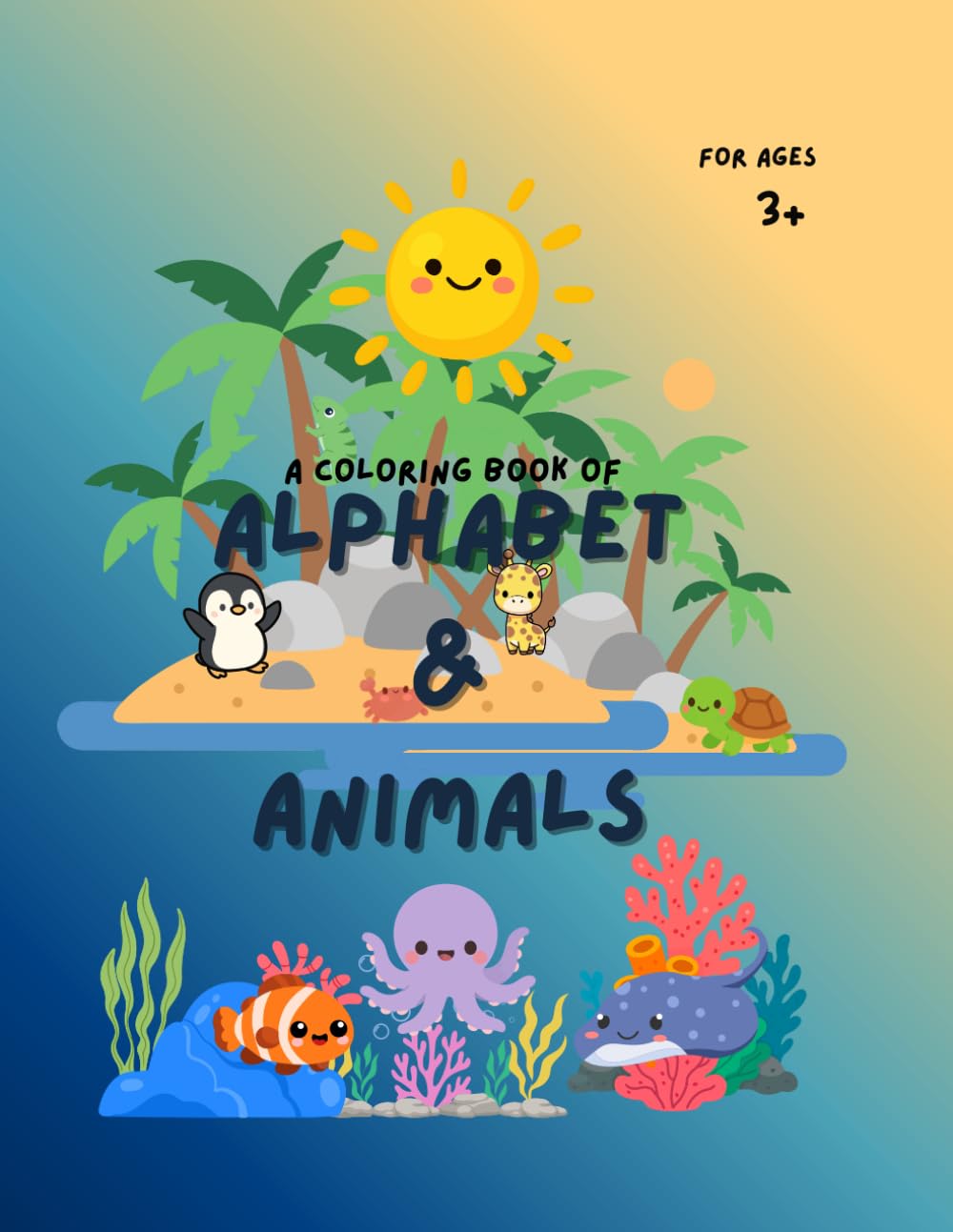 Alphabet & Animals: Alphabet Animals Coloring Book for Kids Ages 3+