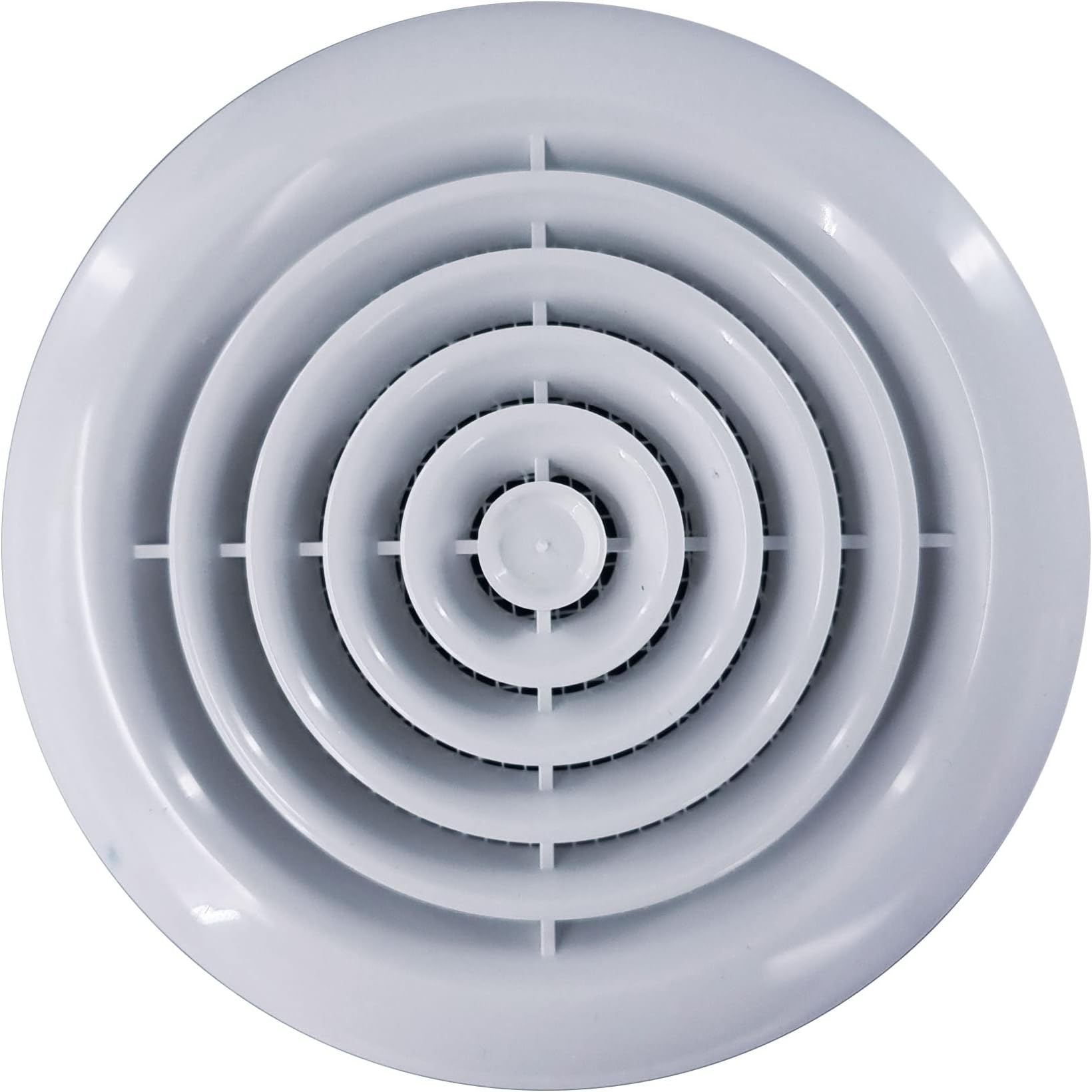 Blauberg UK 4 inch 100 mm White Circular Ceiling Mounted Air Vent Grille Cover Round Ventilation Extract and Supply Valve Diffuser Fly Net Easy Installation UV Resistant Plastic