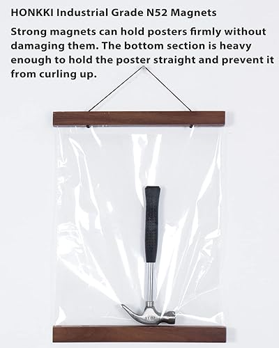 Miniatura 50 de Colgador magnético, marco de pósteres, teca natural, para fotos, imágenes, impresiones, mapas, pergaminos y obras de arte en lienzo Negro,Teca,Nogal